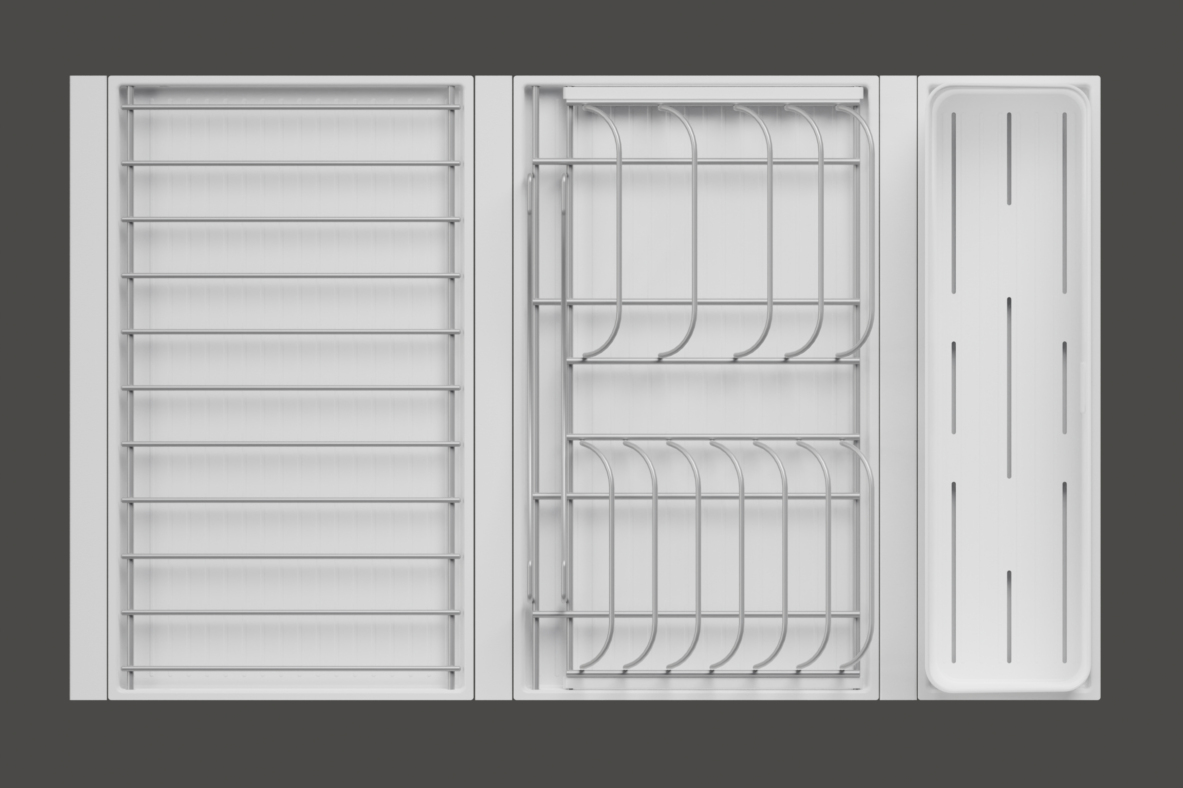 Сушка выдвижная Ф134 Дайнинг Агент 800 мм крепление к фасаду цвет ТИТАН цвет дна Белый Kessebohmer | официальный магазин