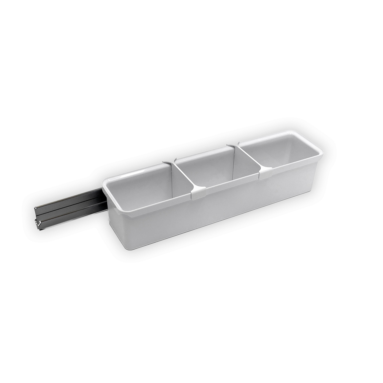 Набор емкостей №3 Юбокс, Тандем Сайд 600 мм, 1 шт, цвет Титан / емкости Белые Kessebohmer | официальный магазин